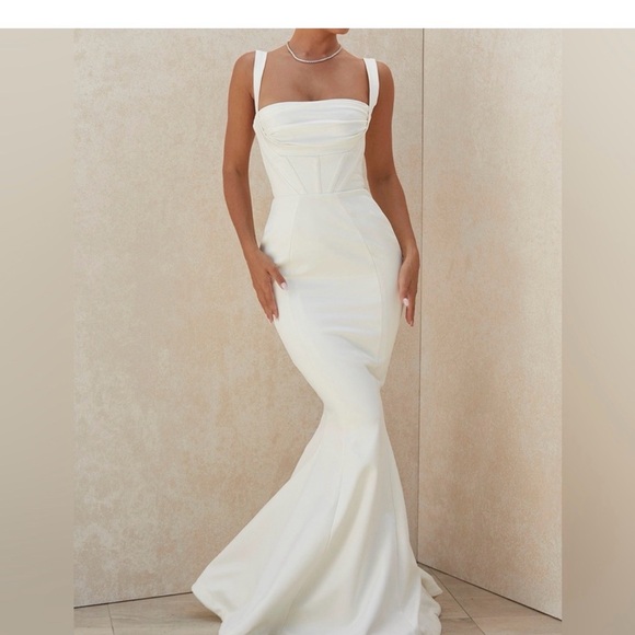 House of CB Strapless White Dress